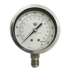 Manômetro 100mm Vertical 200×14 com glicerina Nuovafima