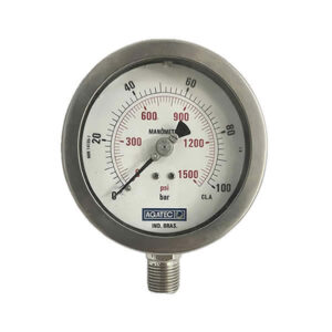 Manômetro 100mm Vertical 1500×100 com glicerina Agatec