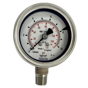 Manômetro 63mm Vertical 150×10 com glicerina modelo 233.50.063