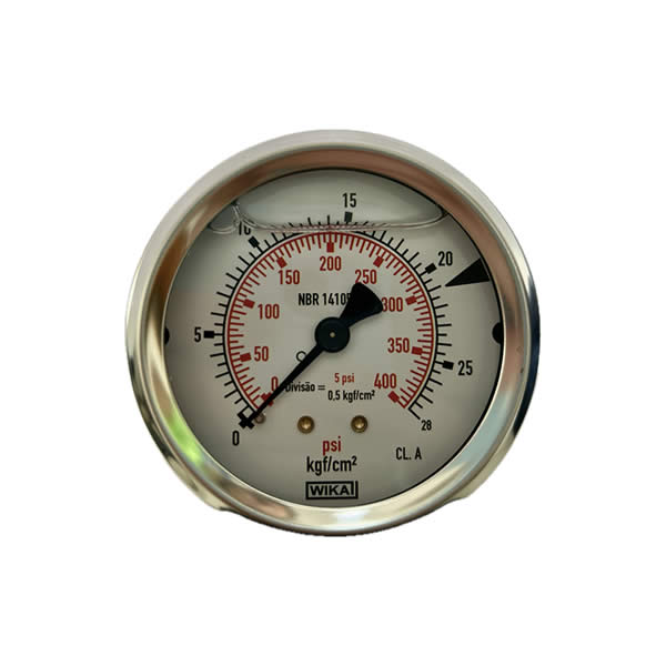 Man&ocirc;metro 63mm Horizontal 400&times;28 com glicerina modelo 213.53.063