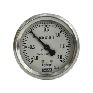 Manovacuômetro 63mm Horizontal -1 - 2 com glicerina modelo 213.53.63