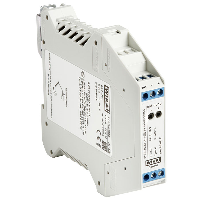 Transmissor de temperatura digital para termopares montagem em trilho T16